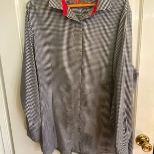 Women’s Blue and White Checkered Shirt